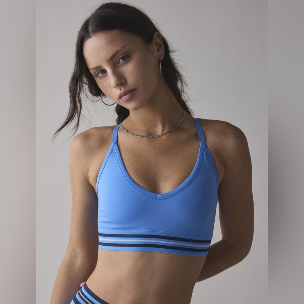 FILA Mika Striped Crisscross Bra Top